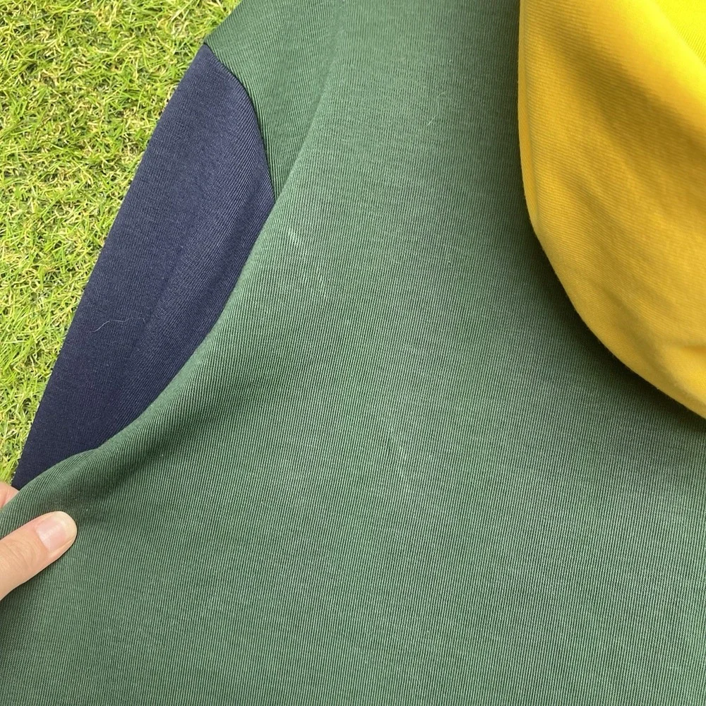 Polo Ralph Lauren Hoodie Mens Medium Colorblock Navy Blue Yellow Green Fleece